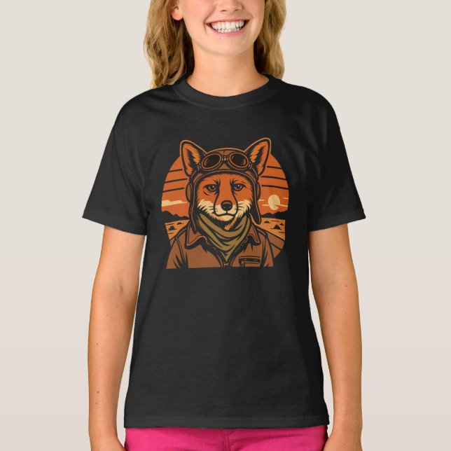 Camiseta Raposa Aviadora Asas Foxídicas Voadoras (Frente)