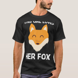 Camiseta Raposa Bonita Para Meninas Mamãe Animais De Compan
