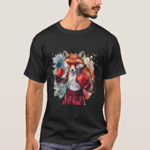 Camiseta Raposa Boxeadora Com Luvas de Boxe Kickboxing Boxi