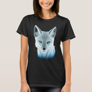 Camiseta Raposa Branca Azul Olhos Animais Raposa