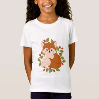 Camiseta Raposa-branca com flores
