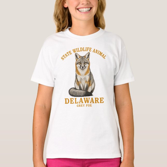 Camiseta Raposa Cinzenta Selvagem de Delaware (Frente)