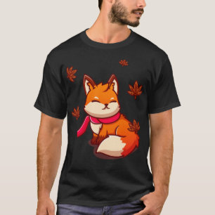 Camiseta Raposa Coca Sentada Com Scarf Em Cartoons De Outon