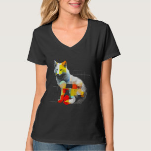 Camiseta Raposa Colorida Arte Geométrica Arte Animal Raposa