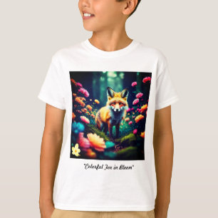 Camiseta "Raposa Colorida em Bloom"