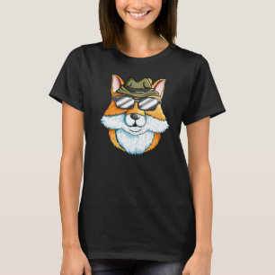 Camiseta Raposa Com Chapéu de Caçador Caça Fã de Raposas Fl