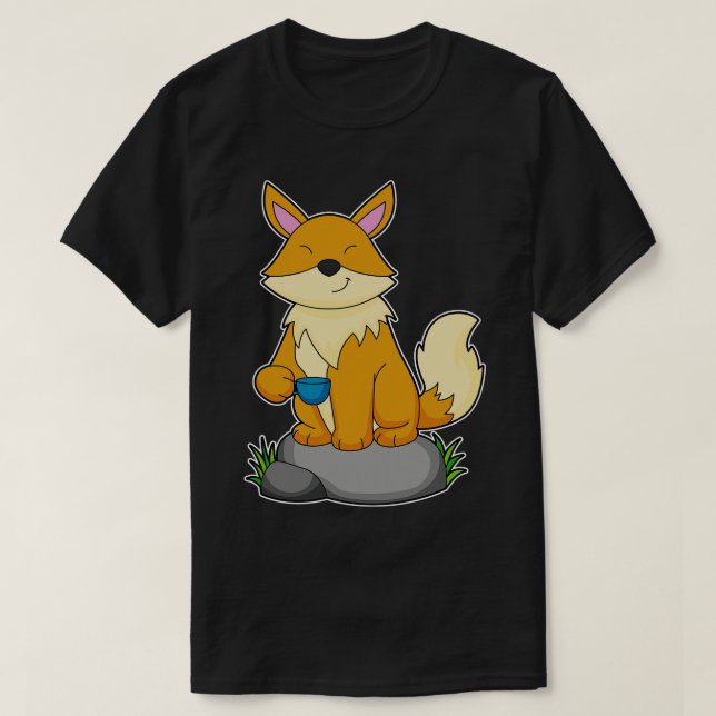 Camiseta Raposa com copo de café 2 (Frente do Design)