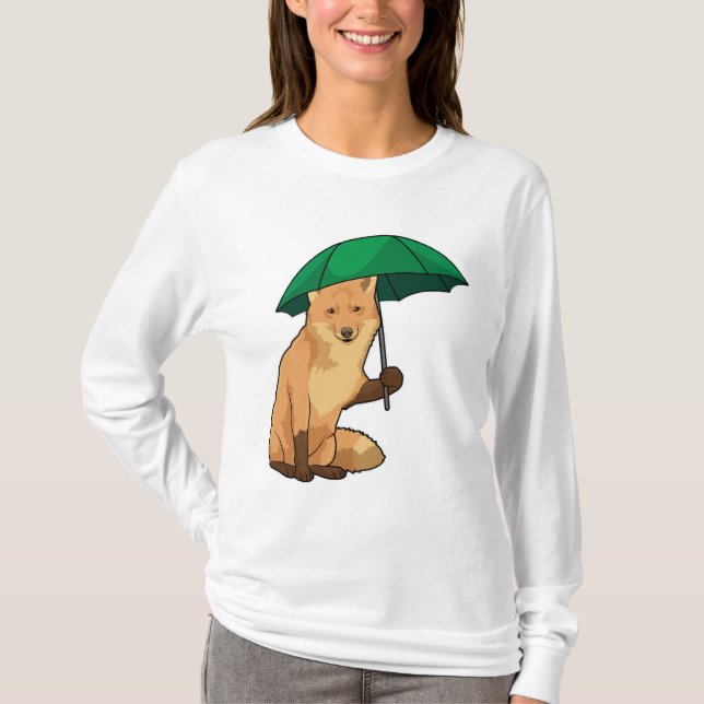 Camiseta Raposa com guarda-chuva (Frente)