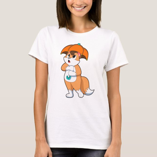 Camiseta Raposa com guarda-chuva (Frente)