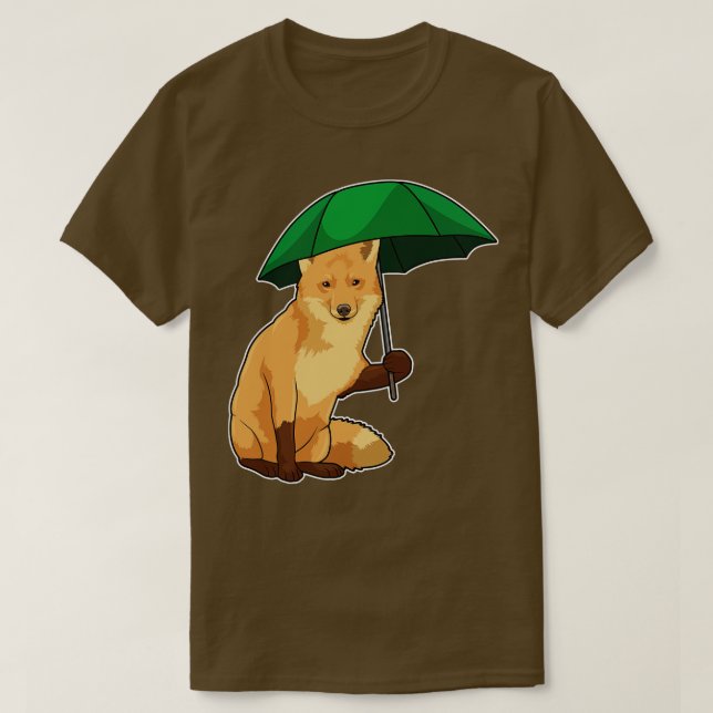 Camiseta Raposa com Guarda-chuva (Frente do Design)