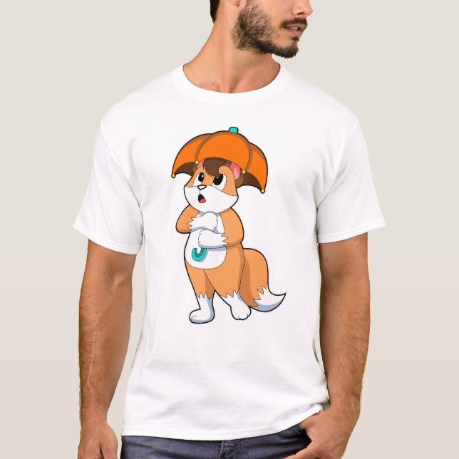 Camiseta Raposa com guarda-chuva (Frente)
