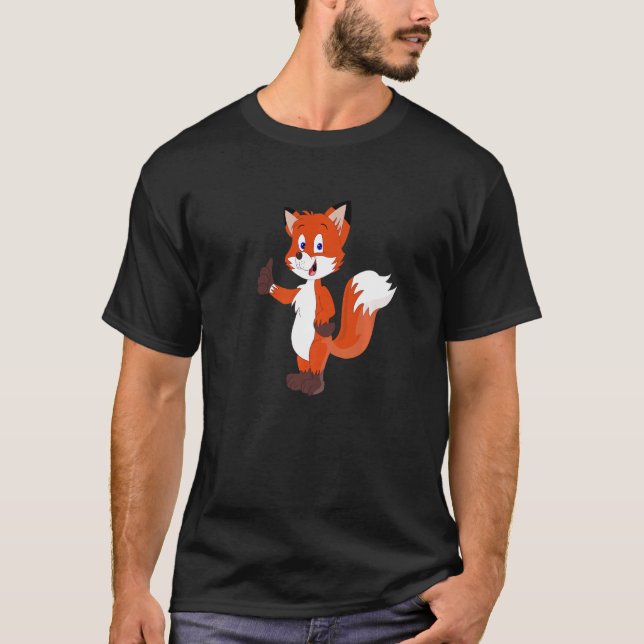 Camiseta Raposa com polegar na floresta (Frente)