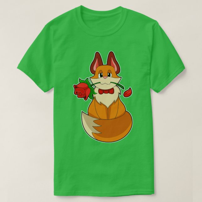 Camiseta Raposa com Rosa (Frente do Design)