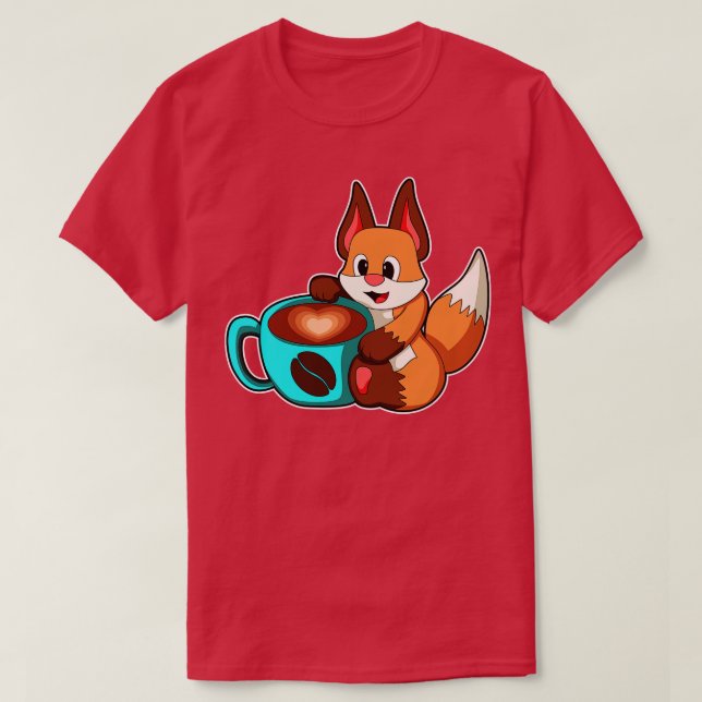 Camiseta Raposa com Taça de Café 1 (Frente do Design)