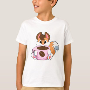 Camiseta Raposa com Xícara de Café