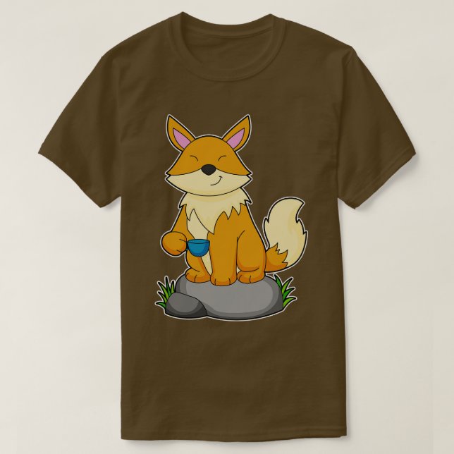 Camiseta Raposa com xícara de café 1 (Frente do Design)