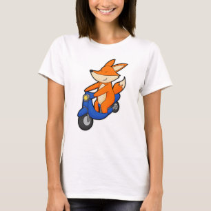 Camiseta Raposa como Biker com Patinete