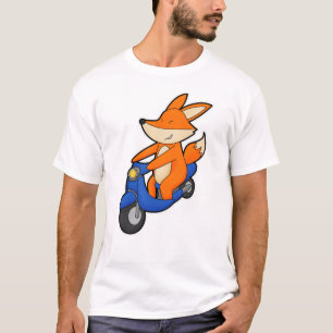 Camiseta Raposa como Biker com Patinete