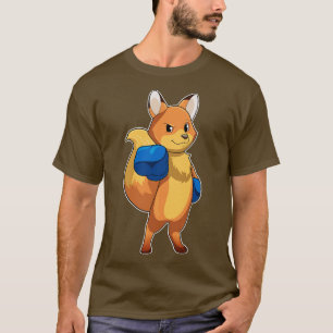 Camiseta Raposa Como Boxer Com Luvas Em Boxing