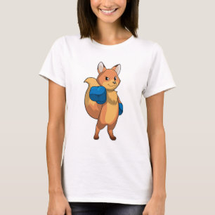 Camiseta Raposa como boxer com luvas in a box