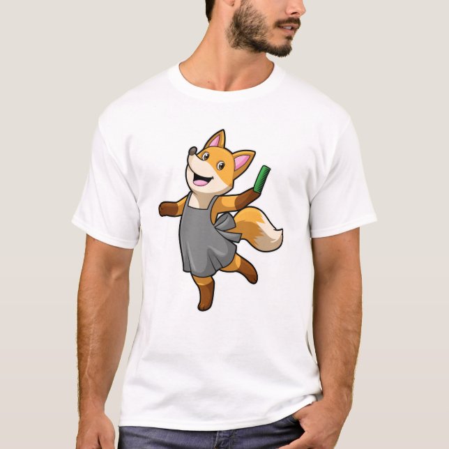 Camiseta Raposa como cabeceira com tesoura (Frente)