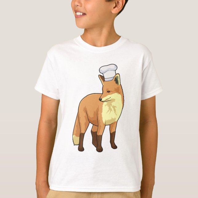 Camiseta Raposa como cozinheiro com chapéu de chef (Frente)