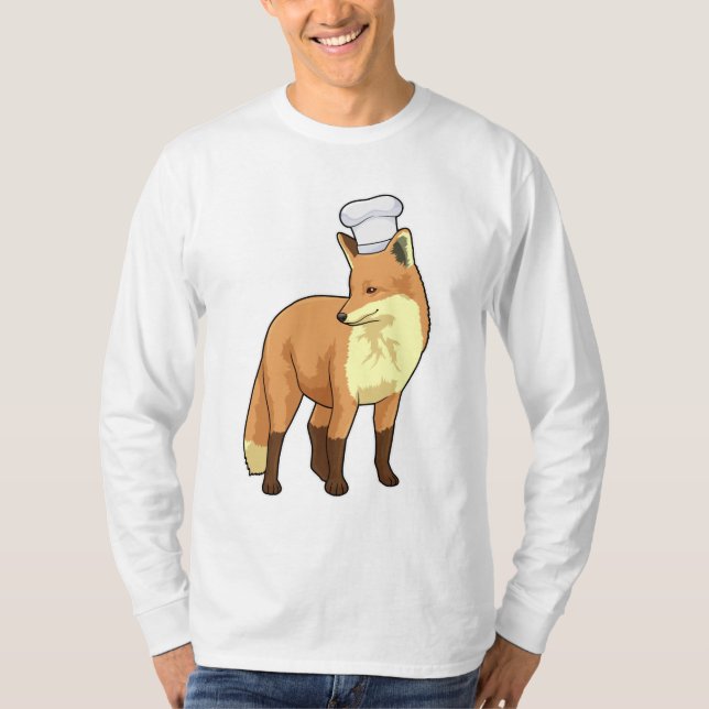 Camiseta Raposa como cozinheiro com chapéu de chef (Frente)
