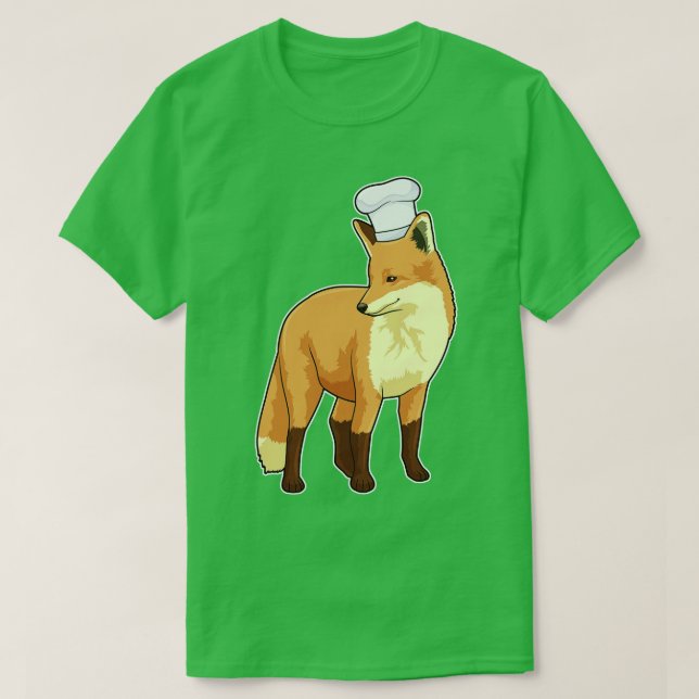 Camiseta Raposa como cozinheiro com chapéu de chef (Frente do Design)