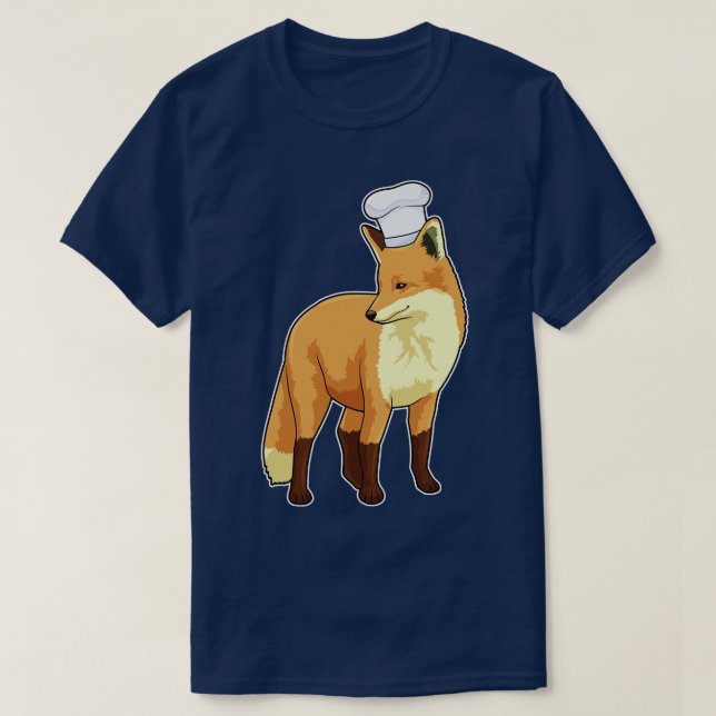 Camiseta Raposa como cozinheiro com chapéu de chef (Frente do Design)
