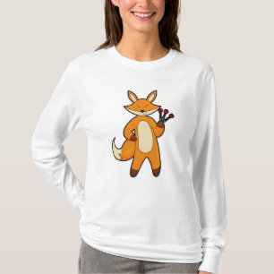 Camiseta Raposa como jogador de dardos com dardos