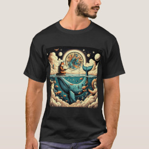 Camiseta Raposa Cósmica â€“ Pescando no Tempo