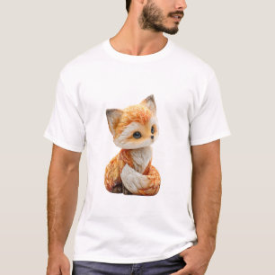Camiseta Raposa Cristalina Estilizada Ginger Filhote Homem