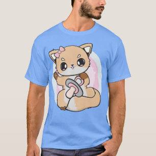 Camiseta Raposa De Animo Bonita Com Soother E Kawaii Para O