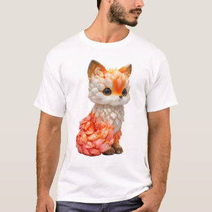 Camiseta Raposa de Chamas Esculturais Lustrosas Homens