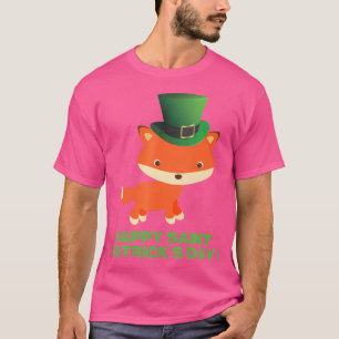 Camiseta Raposa De Dia de São Patrício Bonita Para Meninas