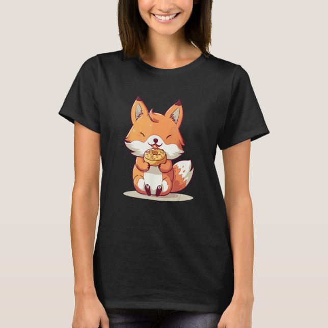 Camiseta Raposa de Kitsune Design de Rosquinha (Frente)