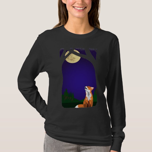 Camiseta Raposa de lua de cheio (Frente)