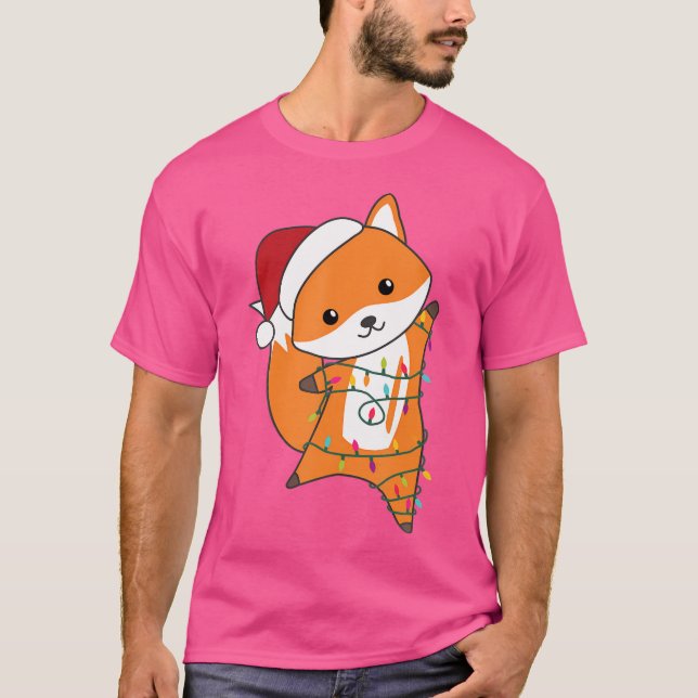Camiseta Raposa De Natal Fadas Luzes De Fada Raposa De Chri (Frente)