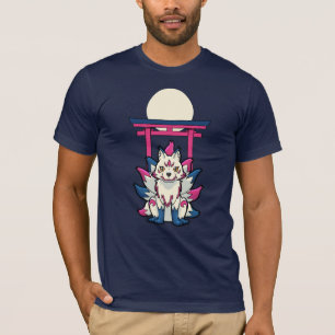 Camiseta Raposa de Nove Caudas Kitsune - Yokai Divertido