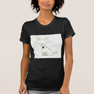 Camiseta raposa desenho simples preto branco cinza infantil