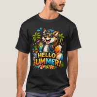 Raposa Divertida Olá Verão Desenho Animado