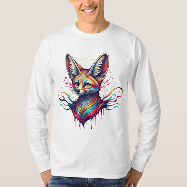Camiseta Raposa do Deserto Psicodélico - Arte Fantástica Co (Frente)