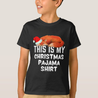 Camiseta Raposa Dormindo Nisto É O Meu Pajama De Natal