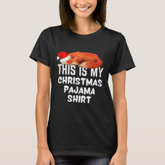 Camiseta Raposa Dormindo Nisto É O Meu Pajama De Natal