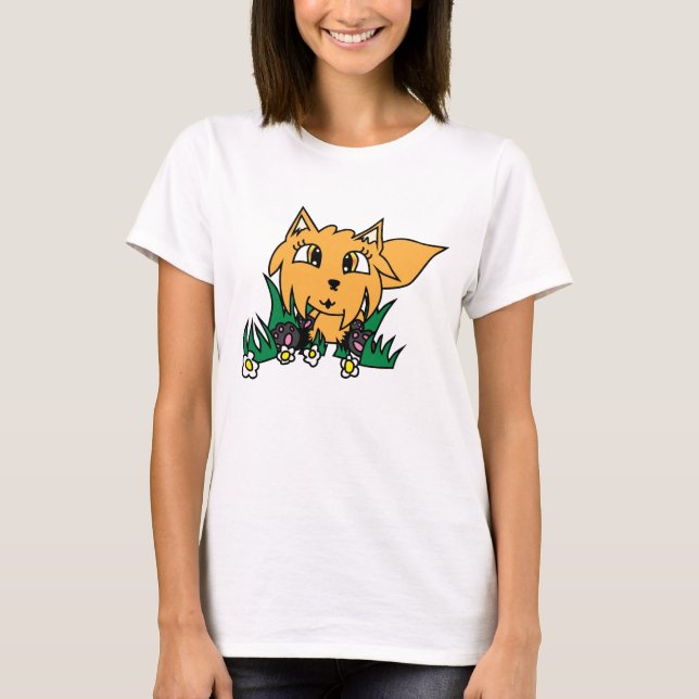 Camiseta Raposa e Flores (Frente)