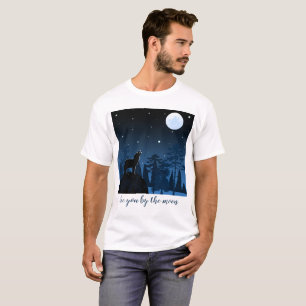 Camiseta Raposa E Lua Cheia À Meia-Noite