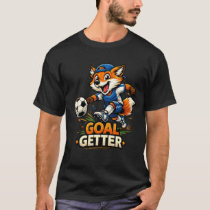 Camiseta Raposa Engraçada Jogando Futebol Projeto de Desenh