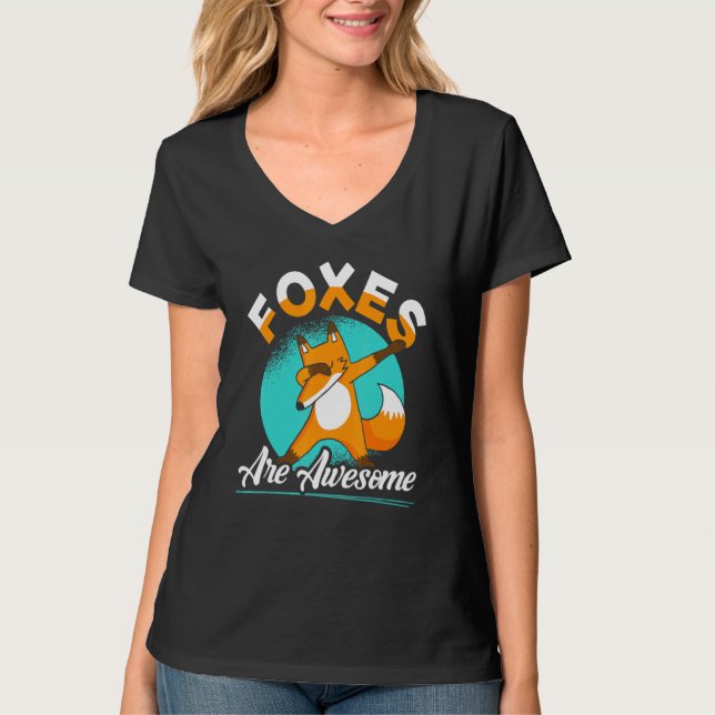 Camiseta Raposa Espantosa Dabbing Fox Vixen Animal (Frente)