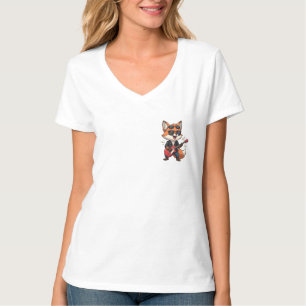 Camiseta Raposa Estrela do Rock de Desenho Animado Legal To