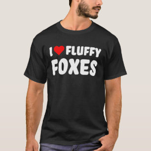 Camiseta Raposa Eu Amo Raposas Fofas com Coração Vermelho